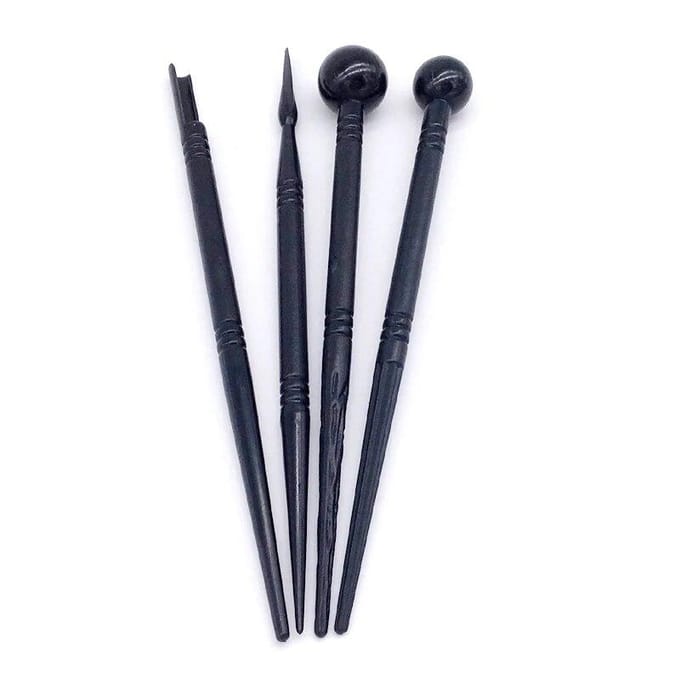 Lot de 4 stylos à gâteau sculptés, outils de modelage de fleurs, moules de décoration de gâteaux fondants, ustensiles de cuisson 4pcs gray