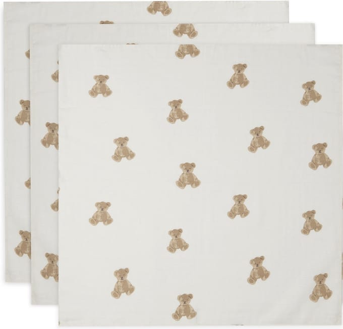 Jollein Hydrofiele Doek Small 70x70cm Teddy Bear - 3 Stuks