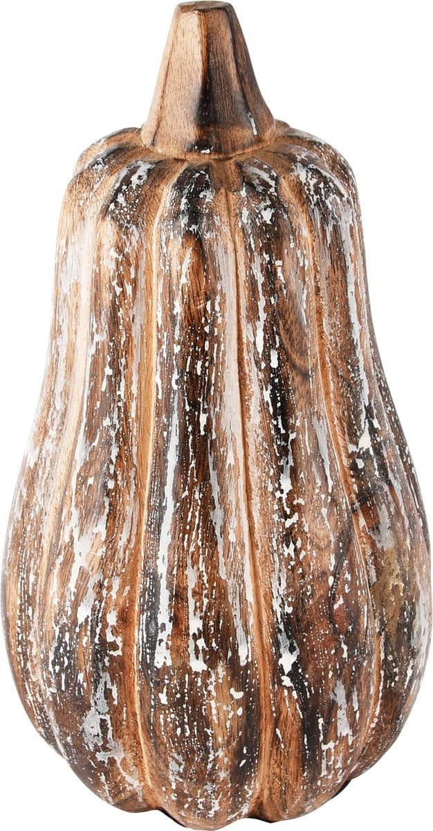 Dekoratief | Deco pompoen, naturel, hout, 12x12x23cm | A248373