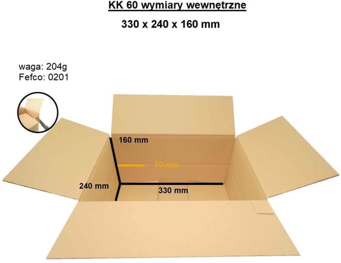 heykapak KK60 - Golfkarton - 330x240x160 mm - 25 stuks