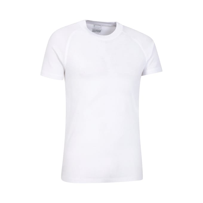 Mountain Warehouse Heren Talus Ronde Hals Thermo Top met Korte Mouwen (Wit)