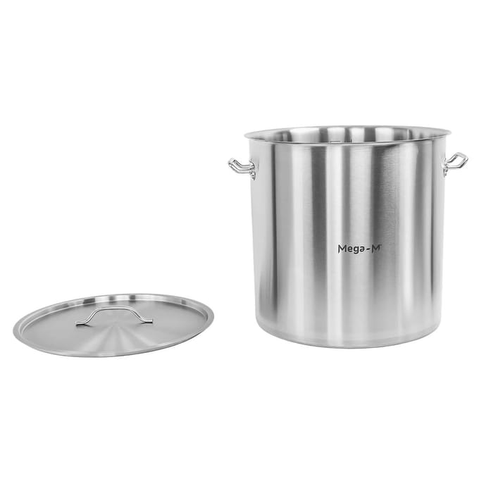 Mega-M STANDARD - Hoge Kookpan met Deksel - 71 L - RVS - Sandwichbodem