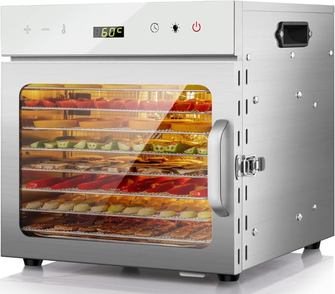 RWB® Voedseldroger - Dehydrator - Droogoven - Zilver - 40cm x 27cm x 40cm