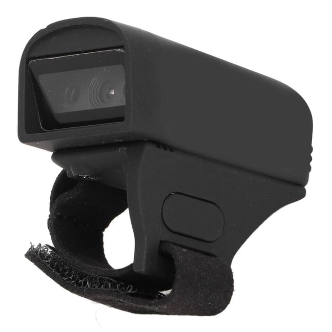 Scanner de Codes-barres Anneau 1D 2D 2.4G Sans fil Bluetooth LED Rouge CCD Outil de Balayage de Codes-barres sur le Doigt Batterie Intégrée black
