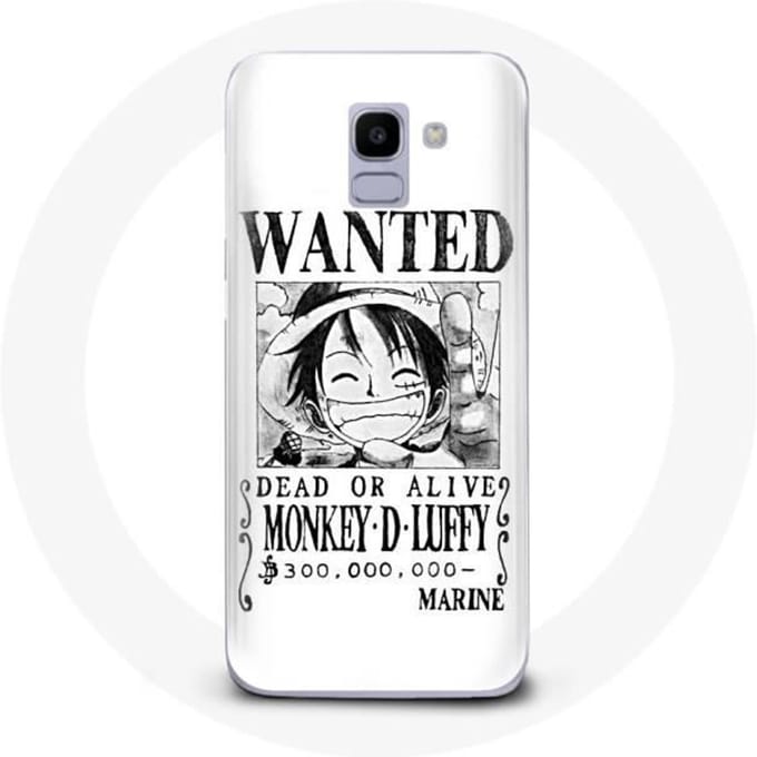 Hoesje voor Samsung Galaxy A8 2018 One Piece Manga onderzoeksposter Wit