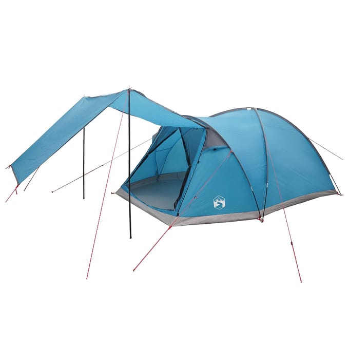 vidaXL - Huisje - Tent - 6-persoons - Blauw - Polyester - en - Staal