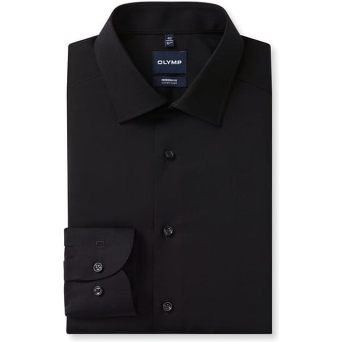 OLYMP Luxor Overhemd, Modern Fit, New Kent, Zwart
