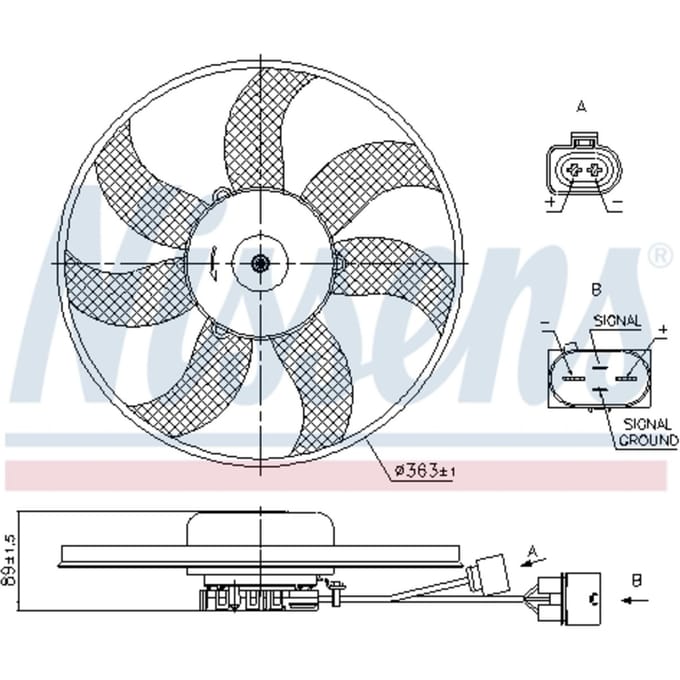 Koelventilatorwiel, motorkoeling NISSENS 850021