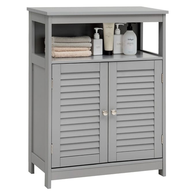 Coast Badkamerkast - Dubbele Deur - Open Plank - 60 x 30,5 x 80 cm - Grijs
