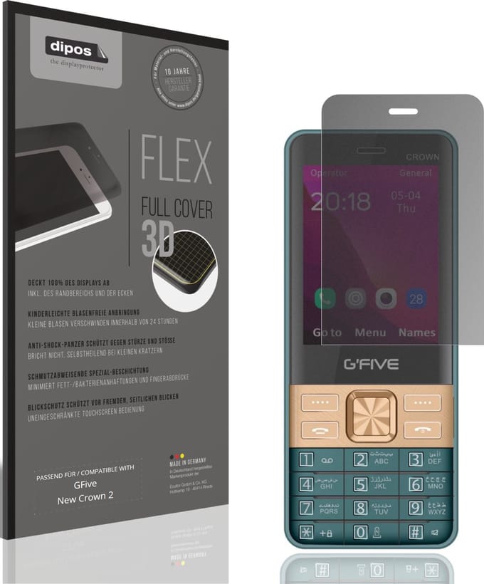 dipos FLEX – Matte Privacy Screenprotector geschikt voor GFive New Crown 2 | Volledige Schermbescherming | Case-Friendly