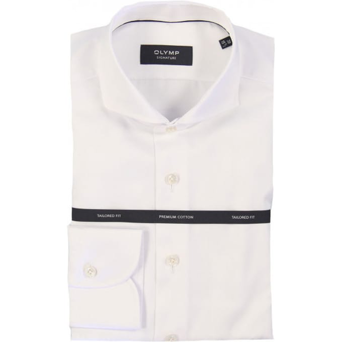 OLYMP Signature Overhemd, Tailored Fit, Signature Cutaway, Wit