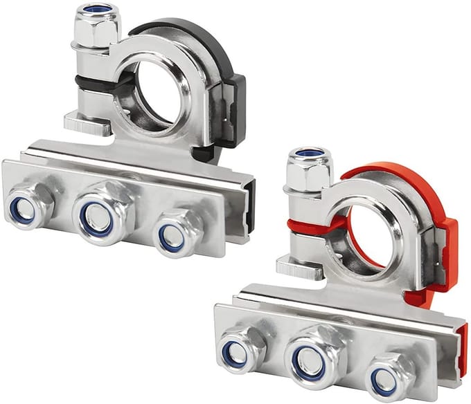 Allecto - Accuklemmen - Accuaansluitingen - Snelspanners - Rood/Zwart
