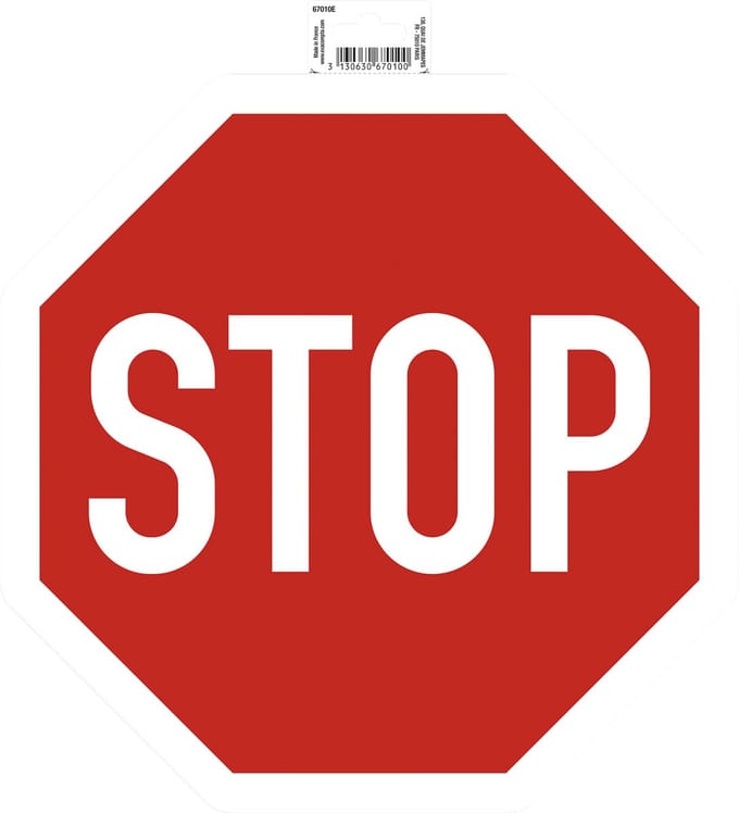Exacompta Zelfklevend bord stop 30cm - Rood - 67010E