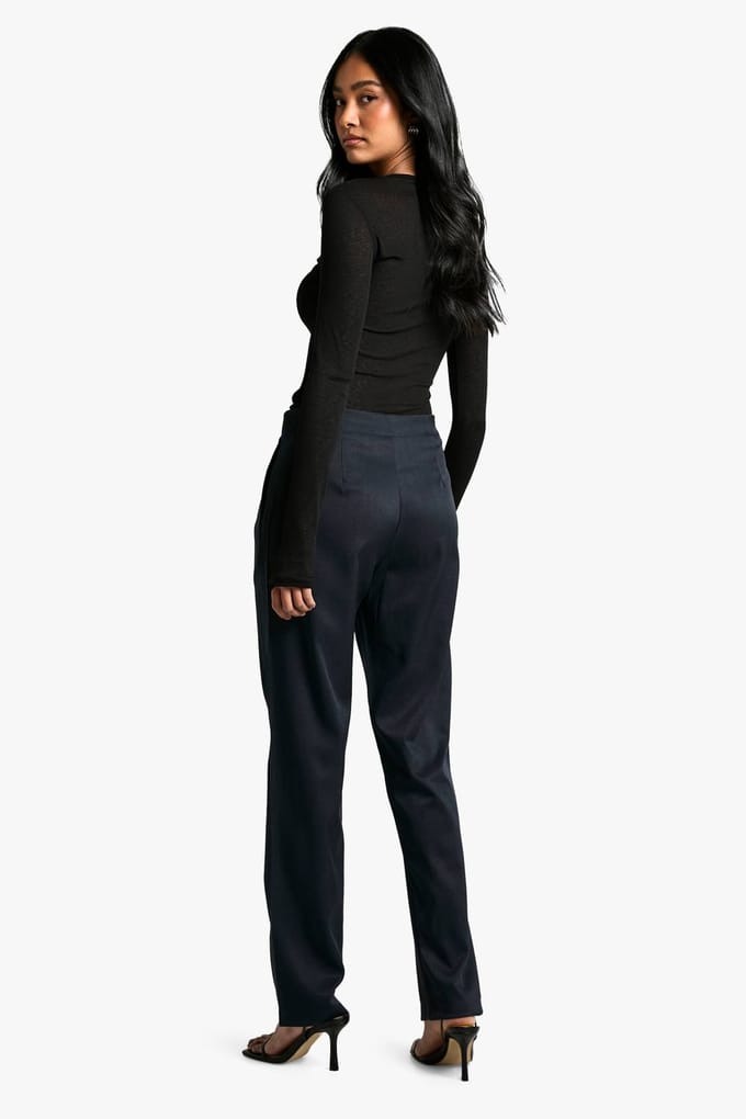boohoo Dames Tailored Tapered Trouser | Marineblauw | Maat: 36