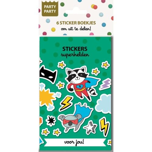 Party Party 6 Sticker Boekjes - Superhelden - Interstat