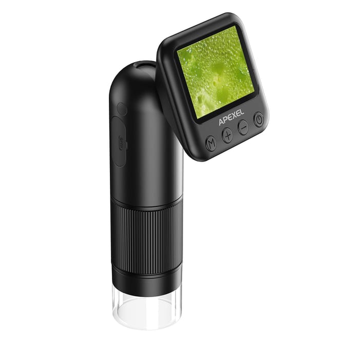 APEXEL APL-MS008 Handheld digitale microscoop 12X-24X vergroting draagbare microscoop voor kinderen 2.0 zwart