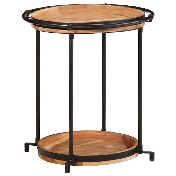 vidaXL - Bijzettafel - Ø55x60 - cm - massief - acaciahout