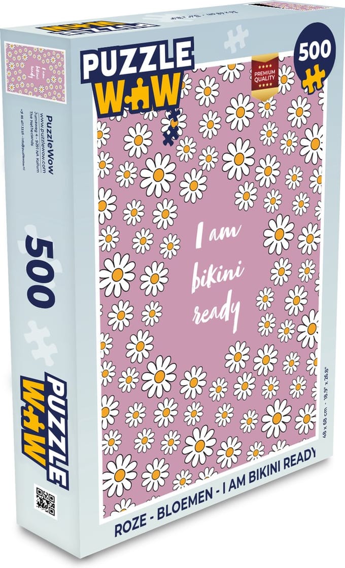 Puzzel Roze - Bloemen - I am bikini ready - Legpuzzel - Puzzel 500 stukjes