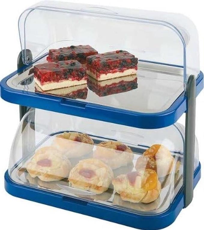 Koelvitrine Buffet - Dubbele Vitrine - Buffet Presentatie - Inclusief Koelaccu's - 8-delig - Blauw