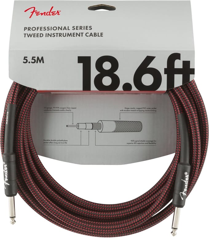 Fender Gitaarkabel Professional Red Tweed 5.5 Meter 0990820067