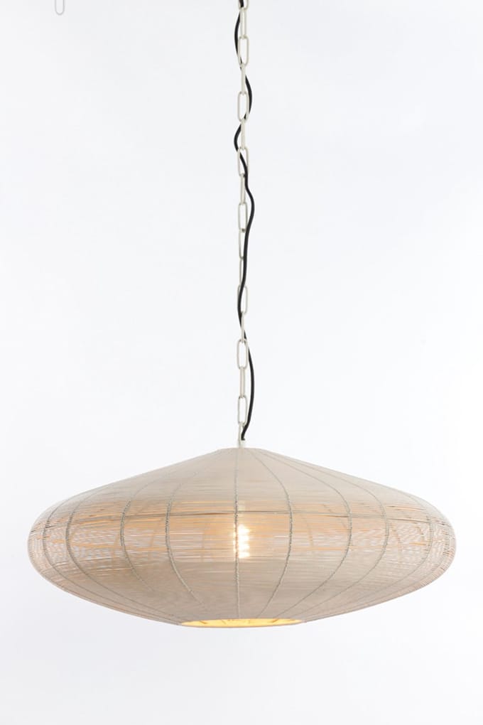 Light & Living Hanglamp Bahoto 60cm – Mat Crème – Ø60 x H23 cm
