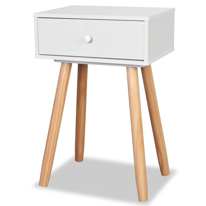 vidaXL - Nachtkastjes - 2 - st - 40x30x61 - cm - massief - grenenhout - wit