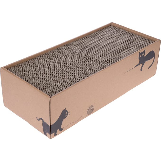 zooplus Basics box met 4 krabplanken 44x20x12,5cm kat