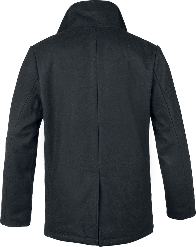 R.E.D. Rock-Engineered Design Zwarte winterjas met knoopsluiting - Heren - 3XL