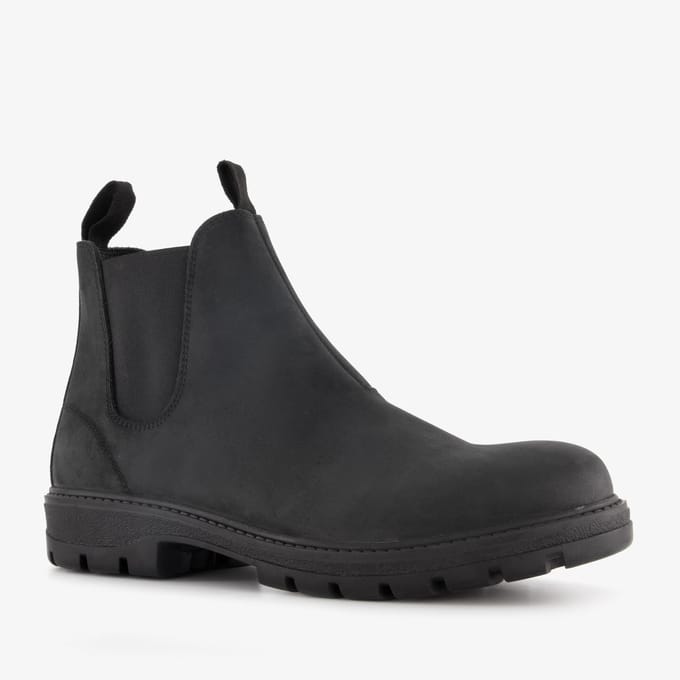 Van Beer suède heren Chelsea boots zwart - Maat 46