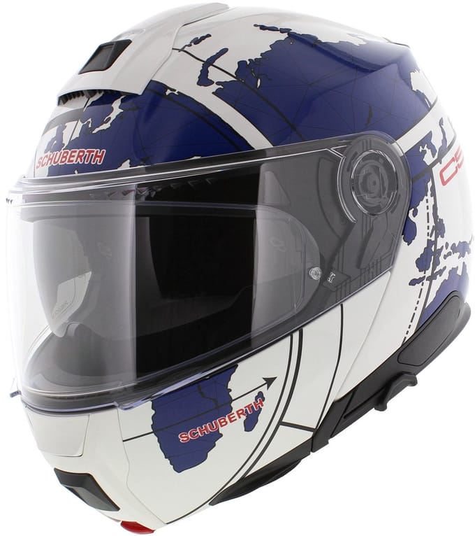 Schuberth C5 Systeemhelm - Globe - glans wit blauw - Maat 61 - Helm