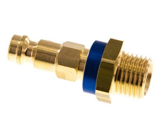 Messing DN 5 Blauw-Coded Luchtkoppeling Insteeknippel G 1/4 inch Buitendraad
