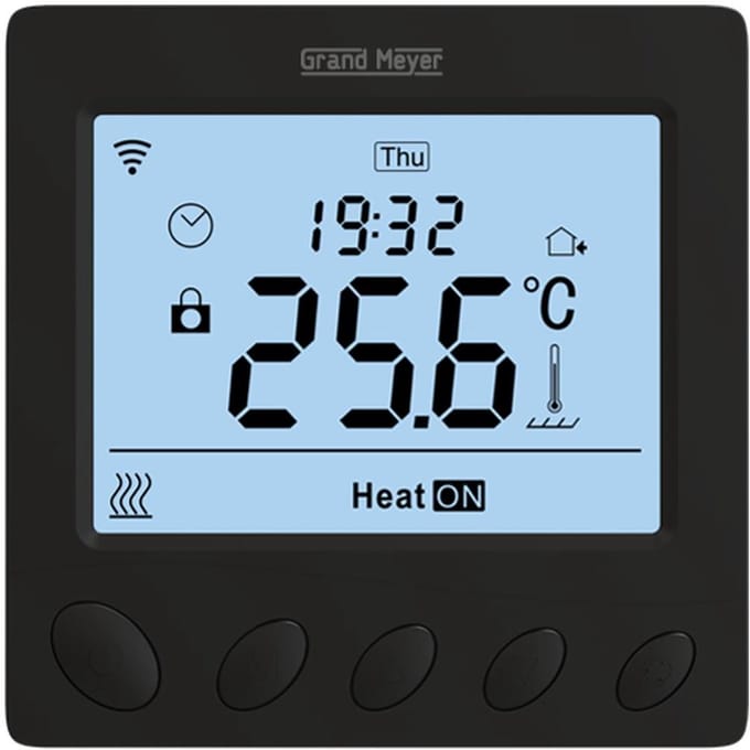 Programmeertbare Wi-Fi thermostaat W390, 16A, 230 V, Zwart