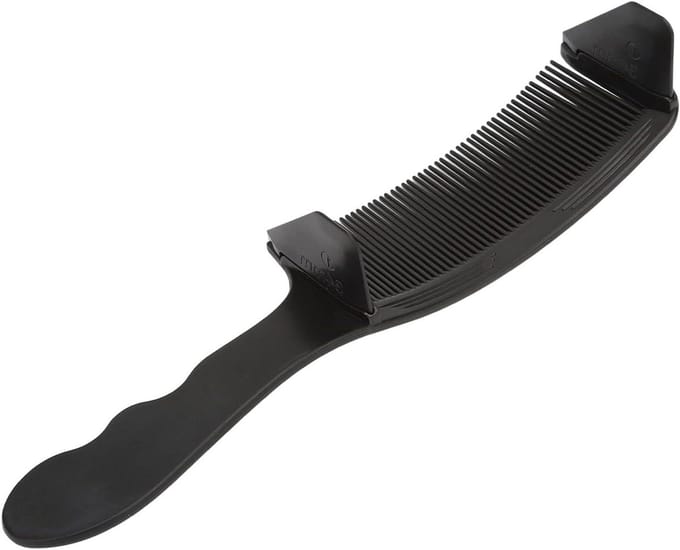 Haarkam Plat - Kapperskam Styling - Precisie Knippen - Ergonomisch S-Design - 22 cm - Zwart