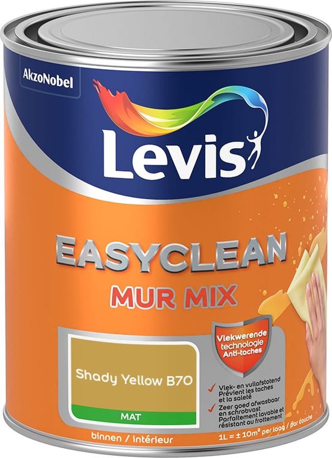 Levis - Easyclean Mur Mat Mix - Shady Yellow B70 - Mengverf - 1 L