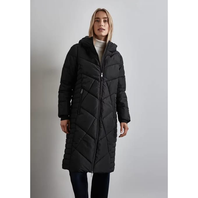 Street One Lange teflon jas - black - maat 36