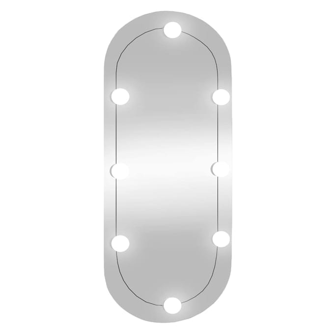 vidaXL - Wandspiegel - met - LED's - ovaal - 35x80 - cm - glas