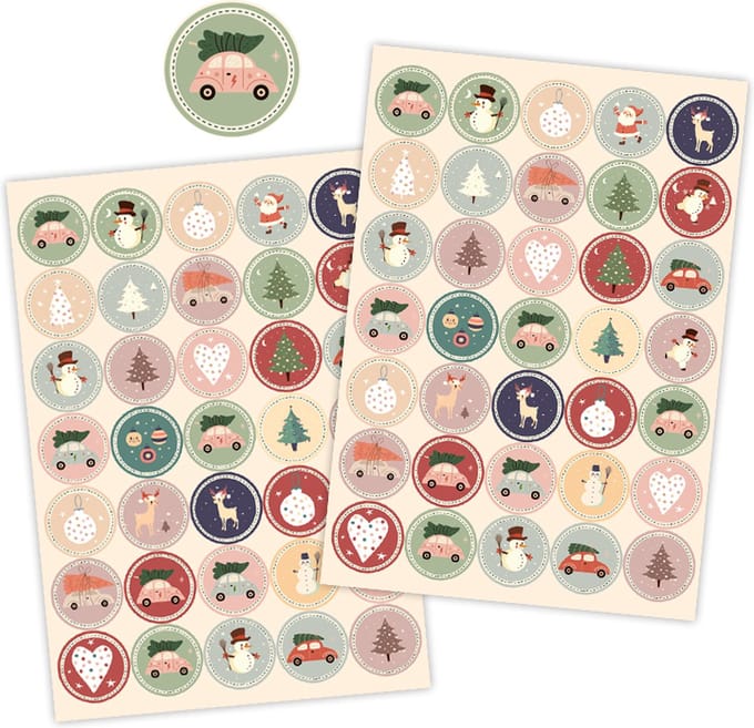 Kerst Stickers - 105 Stickers Kerst - Kerst Stickervellen - Knutselen Kerst