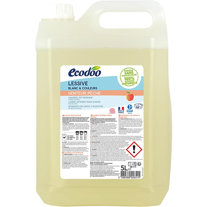 Ecodoo Vloeibaar Wasmiddel Geconcentreerd Perzik 5L Grootverpakking