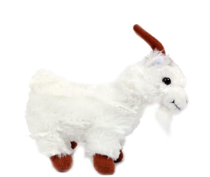 PIA Soft Toys - Pluche Knuffeldier Geit - wit - 15 cm