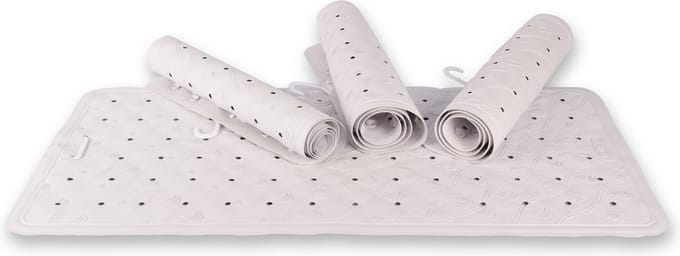 Rubberen Antislip Douchemat - Wit, 36x76 cm: Kwalitatieve Badmat voor Bad en Douche met Zuignappen