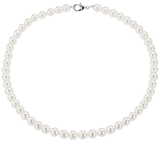 Traveller Parelcollier - Parelketting Dames - Wit - 8 mm - 45 cm - Zilverkleurig - 740845