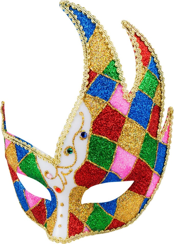 Boland - Masker Venice jester Multi - Volwassenen - Showgirl -