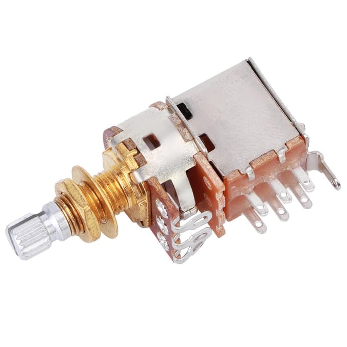 Gitaar Control Pot Toon Potentiometer Elektrische Gitaar Bas Push Pull 18mm Aslengte a500kGoud white