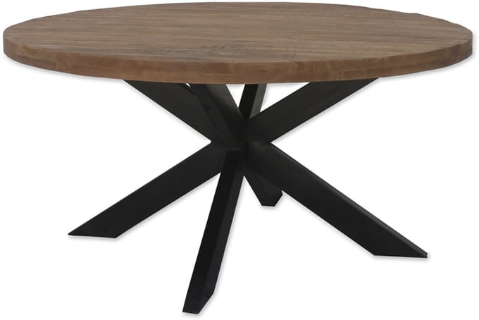 Brix - Eetkamertafel Brix Rond - 130 cm - Mangohout - Bruin
