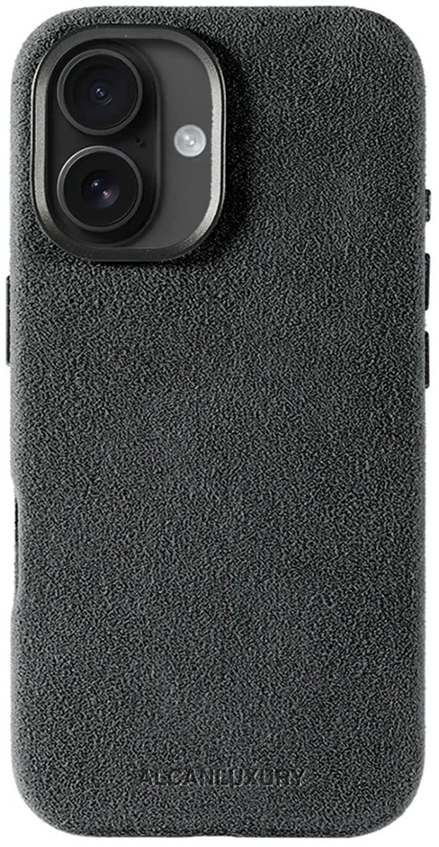 Alcanluxury Alcantara telefoonhoesje geschikt voor Apple iPhone 16 - Space Grey