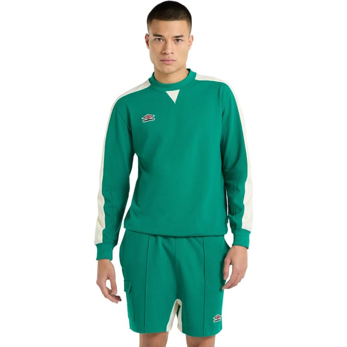 Umbro Heren Sweatshirt met Panelled Relaxed Fit (Quetzal groen/Papyrus)