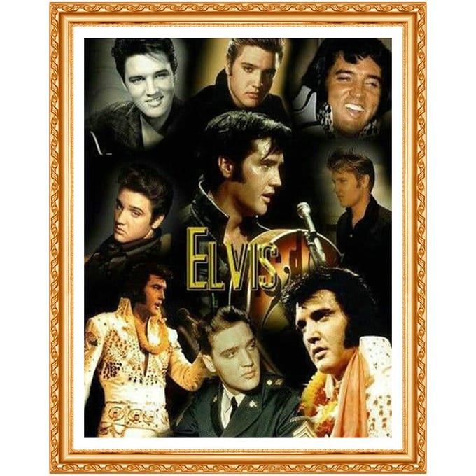 Elvis Foto Volledige Boor Strass Diamant Schilderij 3D Kruissteek Kits Thuis Borduurwerk Handwerken 20X30CM black