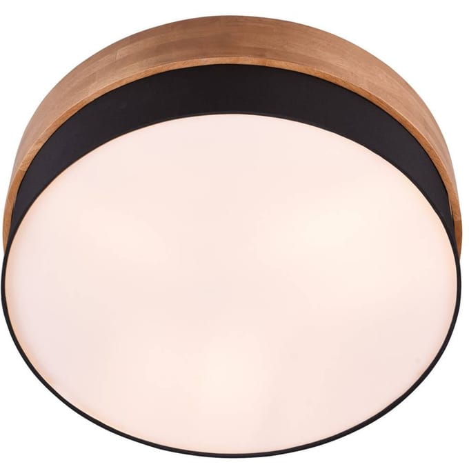 Trio Lighting Plafondlamp Seasons hout/zwart Ø 50 cm