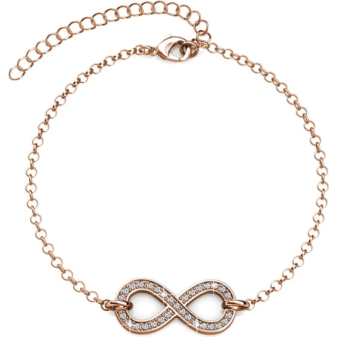 Infinity Eight Armbanden - Roségoud en Kristal