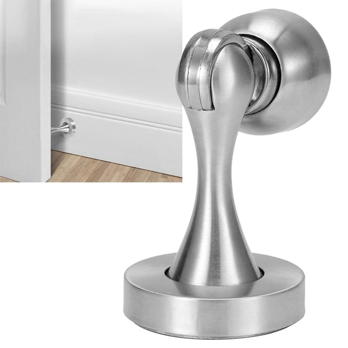 2 Sets Sterke Magnetische Deurstop van Roestvrij Staal, Vloer/Wand Zuigende Deurstopper Hardware